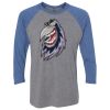 Unisex Triblend Three-Quarter Raglan T-Shirt Thumbnail