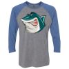 Unisex Triblend Three-Quarter Raglan T-Shirt Thumbnail