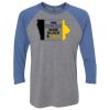 Unisex Triblend Three-Quarter Raglan T-Shirt Thumbnail