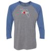 Unisex Triblend Three-Quarter Raglan T-Shirt Thumbnail