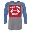 Unisex Triblend Three-Quarter Raglan T-Shirt Thumbnail