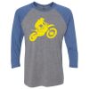 Unisex Triblend Three-Quarter Raglan T-Shirt Thumbnail