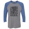 Unisex Triblend Three-Quarter Raglan T-Shirt Thumbnail