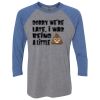 Unisex Triblend Three-Quarter Raglan T-Shirt Thumbnail