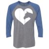 Unisex Triblend Three-Quarter Raglan T-Shirt Thumbnail