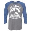 Unisex Triblend Three-Quarter Raglan T-Shirt Thumbnail