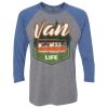 Unisex Triblend Three-Quarter Raglan T-Shirt Thumbnail