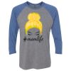 Unisex Triblend Three-Quarter Raglan T-Shirt Thumbnail