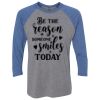 Unisex Triblend Three-Quarter Raglan T-Shirt Thumbnail