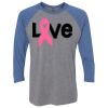 Unisex Triblend Three-Quarter Raglan T-Shirt Thumbnail