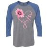 Unisex Triblend Three-Quarter Raglan T-Shirt Thumbnail