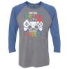 Unisex Triblend Three-Quarter Raglan T-Shirt Thumbnail