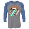 Unisex Triblend Three-Quarter Raglan T-Shirt Thumbnail