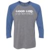 Unisex Triblend Three-Quarter Raglan T-Shirt Thumbnail