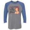 Unisex Triblend Three-Quarter Raglan T-Shirt Thumbnail