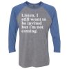 Unisex Triblend Three-Quarter Raglan T-Shirt Thumbnail