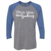 Unisex Triblend Three-Quarter Raglan T-Shirt Thumbnail