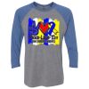 Unisex Triblend Three-Quarter Raglan T-Shirt Thumbnail