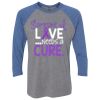 Unisex Triblend Three-Quarter Raglan T-Shirt Thumbnail