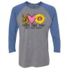 Unisex Triblend Three-Quarter Raglan T-Shirt Thumbnail