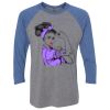 Unisex Triblend Three-Quarter Raglan T-Shirt Thumbnail