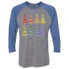 Unisex Triblend Three-Quarter Raglan T-Shirt Thumbnail