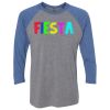 Unisex Triblend Three-Quarter Raglan T-Shirt Thumbnail