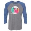 Unisex Triblend Three-Quarter Raglan T-Shirt Thumbnail