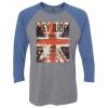 Unisex Triblend Three-Quarter Raglan T-Shirt Thumbnail