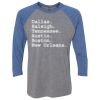 Unisex Triblend Three-Quarter Raglan T-Shirt Thumbnail