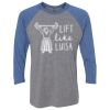 Unisex Triblend Three-Quarter Raglan T-Shirt Thumbnail