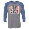 Unisex Triblend Three-Quarter Raglan T-Shirt Thumbnail