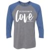 Unisex Triblend Three-Quarter Raglan T-Shirt Thumbnail