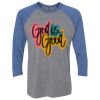 Unisex Triblend Three-Quarter Raglan T-Shirt Thumbnail