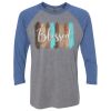 Unisex Triblend Three-Quarter Raglan T-Shirt Thumbnail