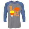 Unisex Triblend Three-Quarter Raglan T-Shirt Thumbnail