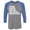 Unisex Triblend Three-Quarter Raglan T-Shirt Thumbnail