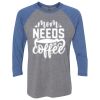 Unisex Triblend Three-Quarter Raglan T-Shirt Thumbnail