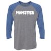 Unisex Triblend Three-Quarter Raglan T-Shirt Thumbnail