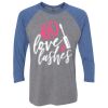 Unisex Triblend Three-Quarter Raglan T-Shirt Thumbnail