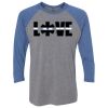 Unisex Triblend Three-Quarter Raglan T-Shirt Thumbnail