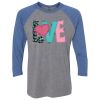 Unisex Triblend Three-Quarter Raglan T-Shirt Thumbnail