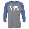 Unisex Triblend Three-Quarter Raglan T-Shirt Thumbnail