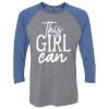 Unisex Triblend Three-Quarter Raglan T-Shirt Thumbnail