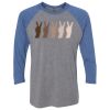 Unisex Triblend Three-Quarter Raglan T-Shirt Thumbnail