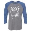 Unisex Triblend Three-Quarter Raglan T-Shirt Thumbnail