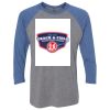 Unisex Triblend Three-Quarter Raglan T-Shirt Thumbnail