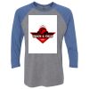 Unisex Triblend Three-Quarter Raglan T-Shirt Thumbnail