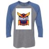 Unisex Triblend Three-Quarter Raglan T-Shirt Thumbnail