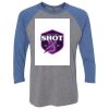 Unisex Triblend Three-Quarter Raglan T-Shirt Thumbnail